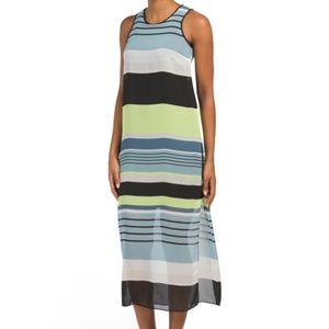 VINCE CAMUTO Petite Stripe Harmony Chiffon Dress